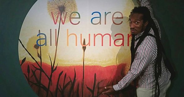 Benjamin Zephaniah - Juliocesartist poster  image to we all human exhibition at the London Southbank